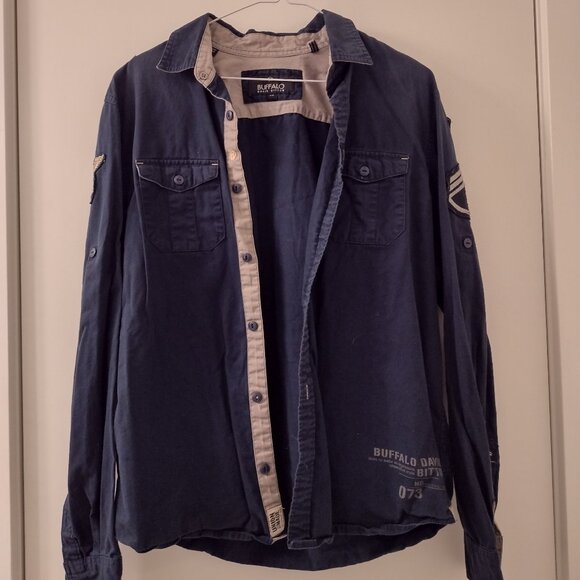 Buffalo Air Force men's button-up (blue, small) - Picture 1 of 3